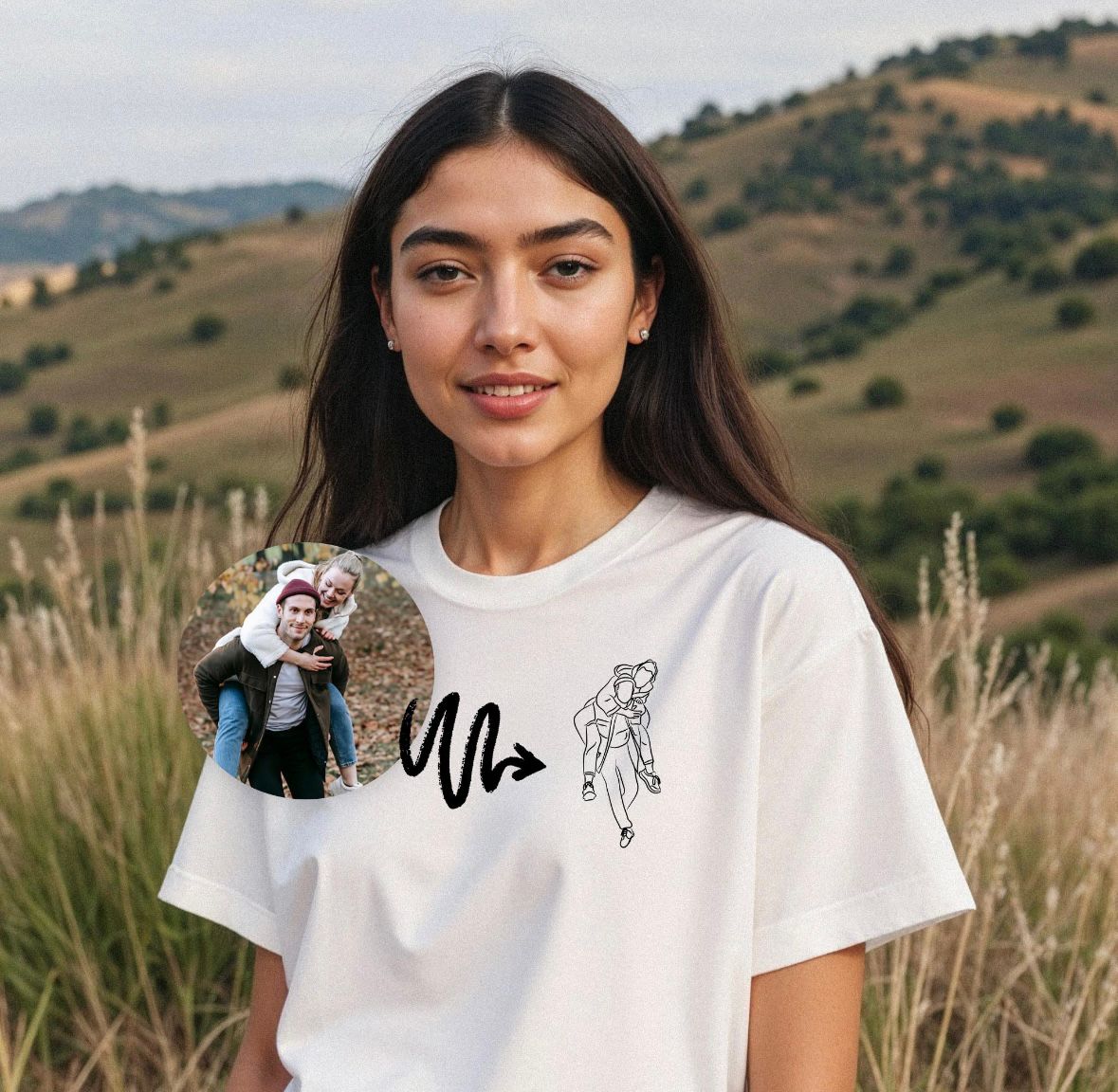 Custom Line Art T-shirt